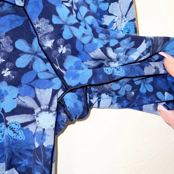 Aerie offline real me xtra floral butterfly 7/8 high rise blue leggings - Image 4