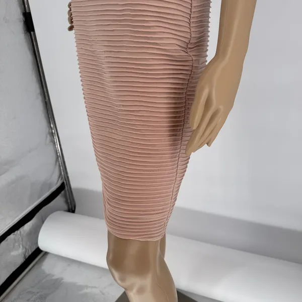 Calvin Klein‎ Womens Pink Ribbed Mesh V-Neck Cocktail Bandage Dress Size 2 - Image 15