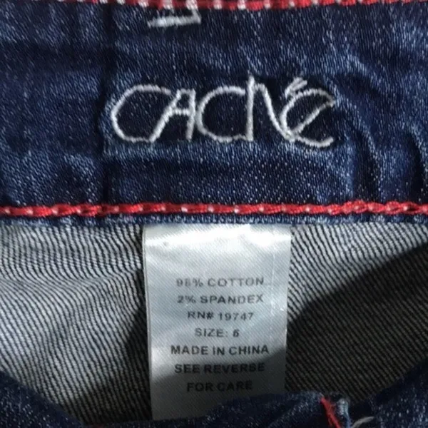 Cache Boot Cut With gem Embellishment Beads distressed jeans‎ size 6 - Image 10