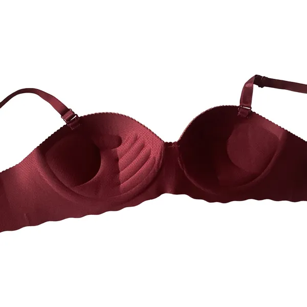 Burgundy Red Wireless Bra - Image 6