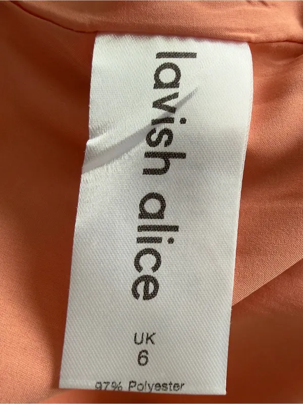 Lavish Alice Size 2 One Shoulder Salmon Pink Cape Mid Dress Cocktail Statement - Image 10