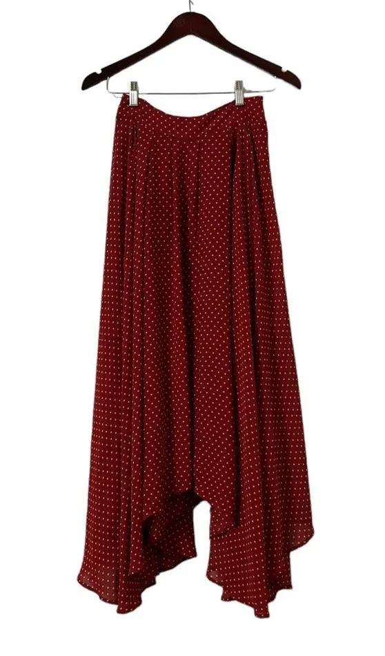 Free People Polka Dot Midi Ruffle Asymmetrical Skirt - Image 7