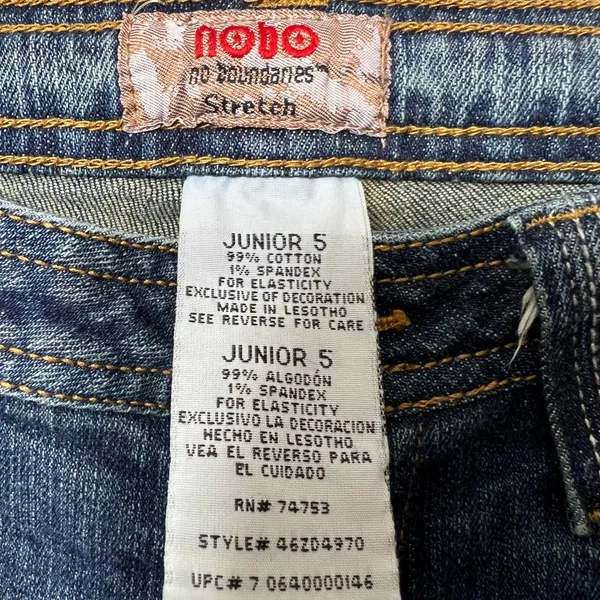 Vintage Y2K No Boundaries Flare Jeans Low Rise Wide Leg Denim‎ Blue Juniors 5 - Image 2