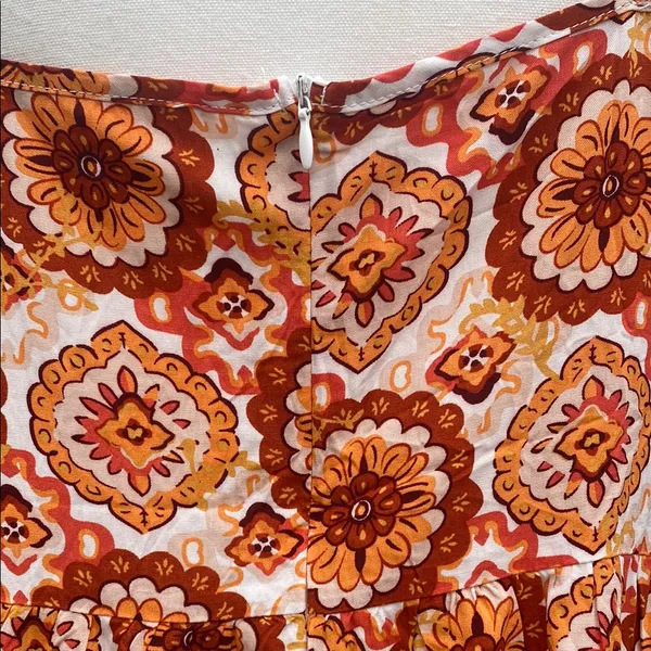 Cupshe Orange Printed Bohemian Sleeveless Mini Sundress Size XL - Image 7