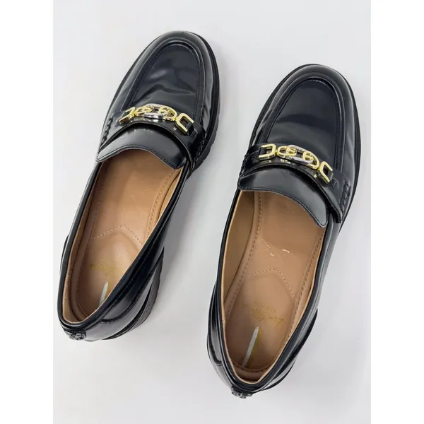 Sam Edelman Womens Shoes Black Leather Christy Loafer Buckle Slip On US 11 M - Image 9