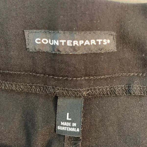 Counterparts Womens Black Sailor Button Pull On Straight Leg Pants Sz‎ L Coastal - Image 3