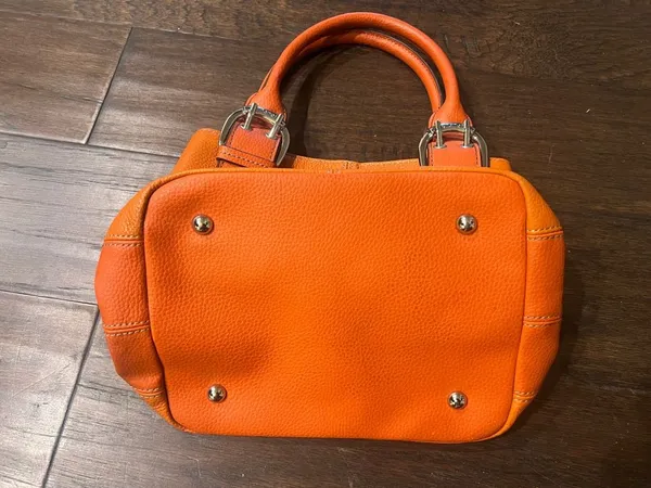 Tignanello Vibrant Orange Pebbled Leather Bag - Image 5