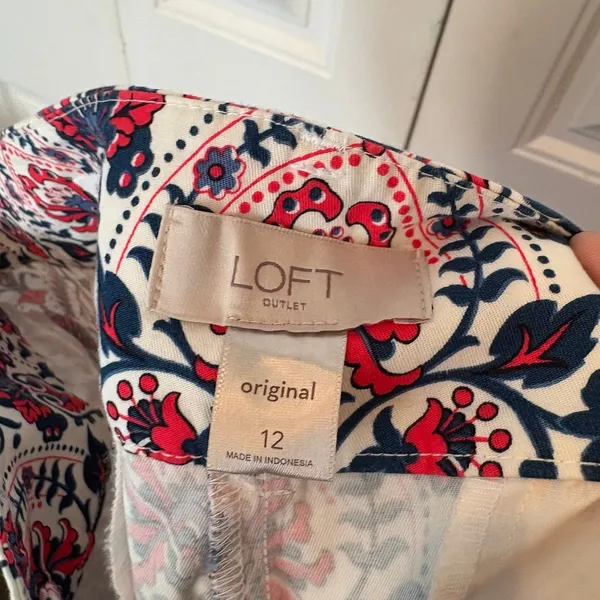 Loft Outlet Red White And Blue Original Crop‎ Pants Size 12 - Image 10