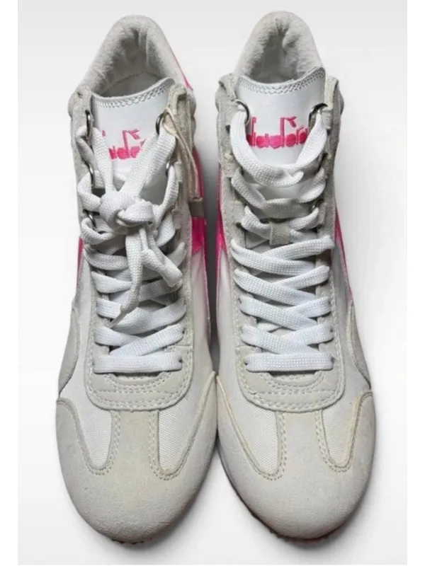 Women's Diadora Wedge Retro Sneakers White and Pink Size 7.5 - Image 6