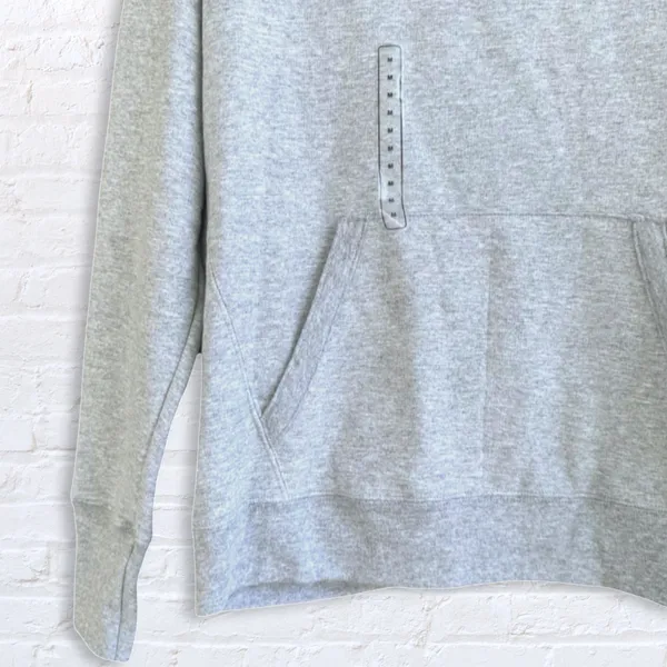 Champion Powerblend Fleece Funnel Hoodie Womens M Gray Classic Script Logo - Image 2