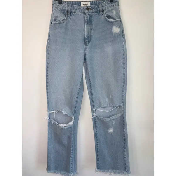 Rolla's Original Straight High Rise Jeans in Sunbleach Worn 28 Womens Denim Pant - Image 5
