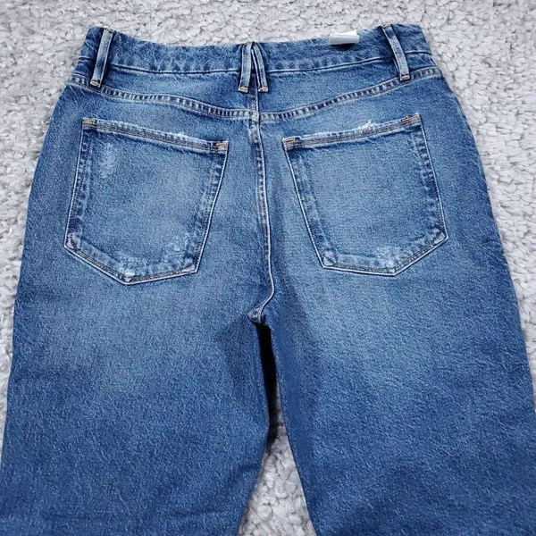 Good American The Weekender Distressed Relaxed Tapered Leg Jeans Size 2 26 - Image 4