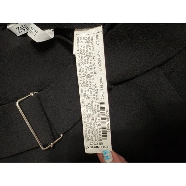 Zara Black Cargo Pants Belted Utility Jogger Snap Ankle Tapered Size M - Image 10