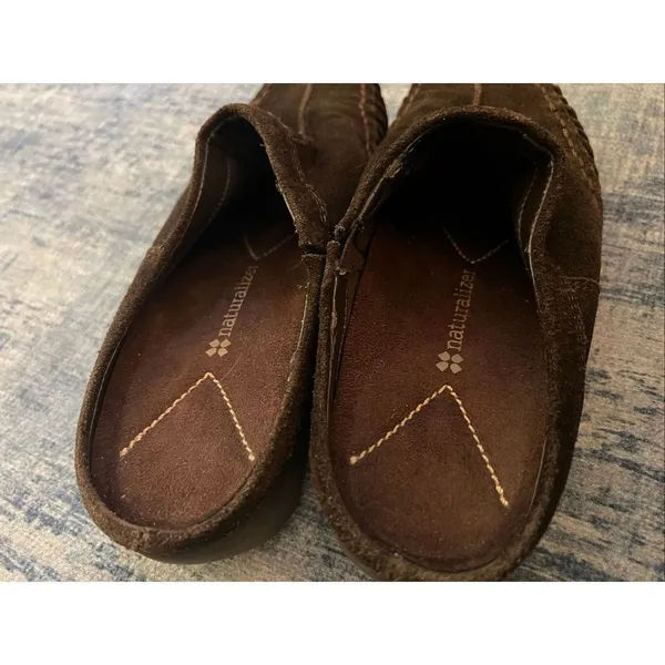 Naturalizer Brown Suede Leather Keenan Mule Clogs Size 7 - Image 6