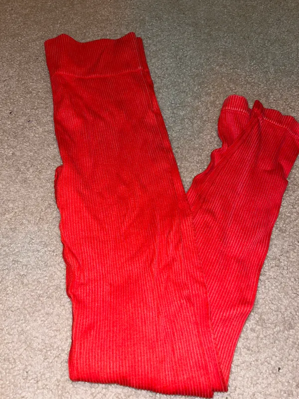 Seamless Red Leggings Size M - Image 2