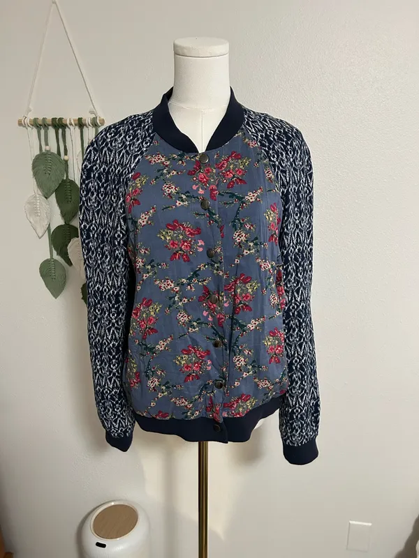 Free People Floral Bomber Jacquard Jacket - Image 2