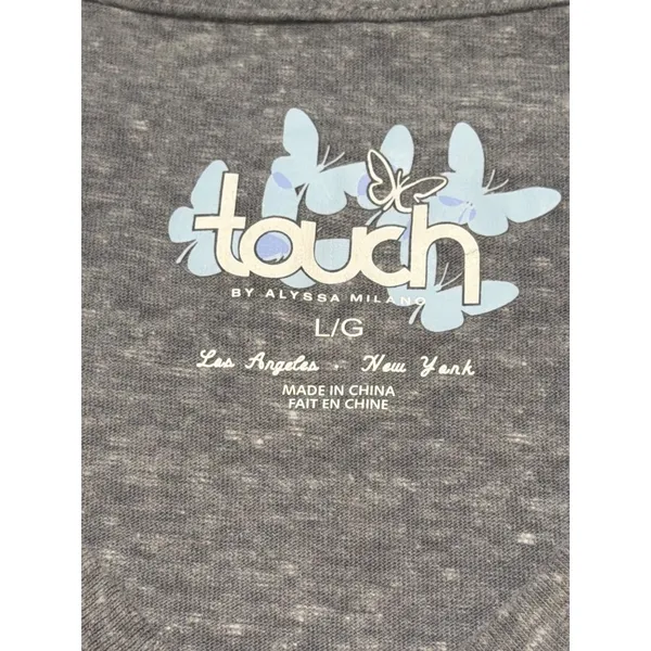 Touch Alyssa Milano Buffalo Bills Heather Gray V Neck T Shirt Football Sz Large - Image 4