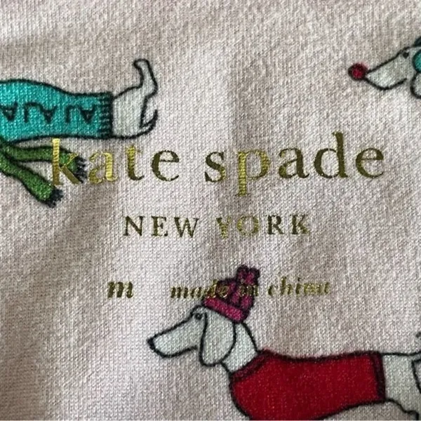 Kate Spade · Medium · Dachshund Print Pajama Top · Pink · Red Trim · Soft Knit - Image 6