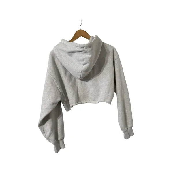 ARITZIA Tna Crop Fleece Gray Hoodie Sweatshirt Pullover Top - Image 5