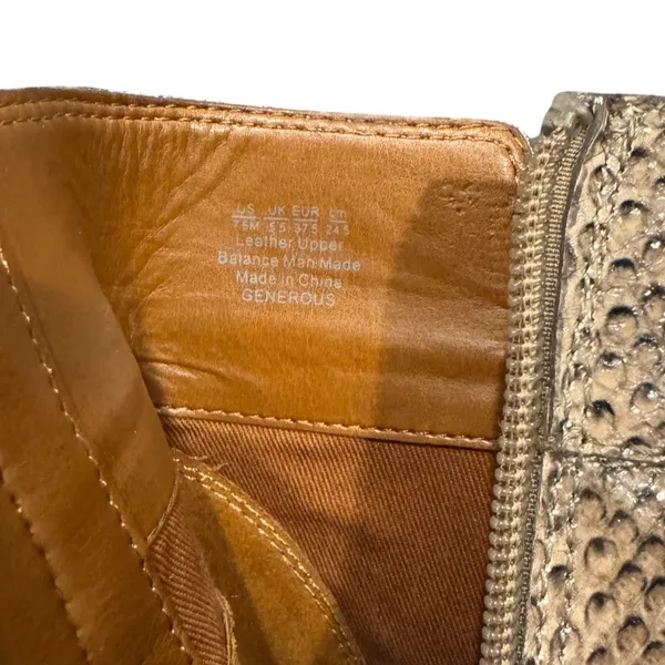 Franco Sarto Generous Snake Skin Block Heel Square Toe Generous Leather Boot 7.5 - Image 7