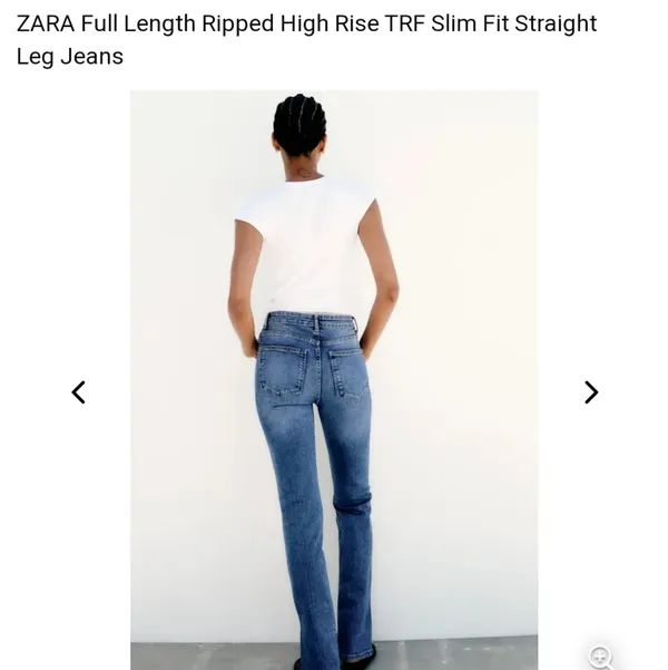 Zara Full length Ripped High Rise TRF Slim Fit Straight Leg Jeans size 4 - Image 8