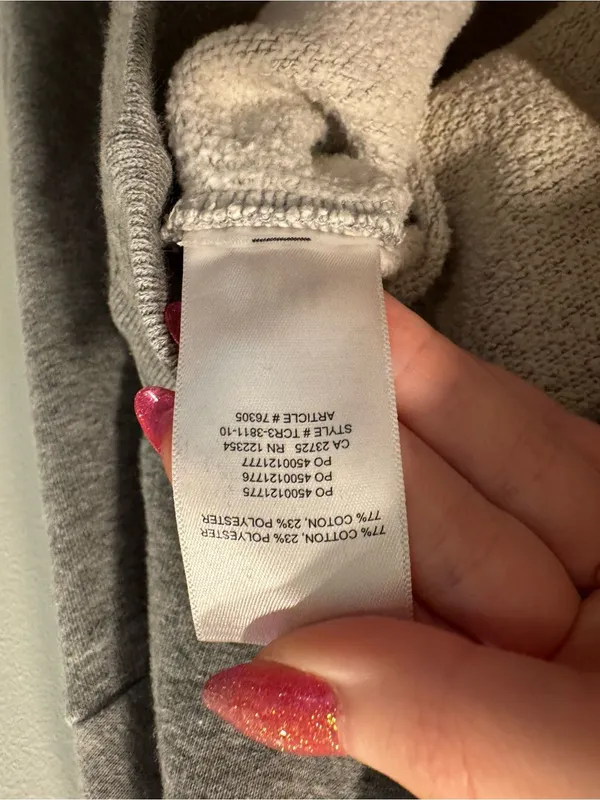 Aritzia TNA Gray Cropped Hoodie Sweatshirt Cotton Blend Size XS - Image 5