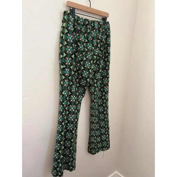 Anthropologie Maeve Size Large Flared Pants Sabine Knit Kick Flare Retro Funky - Image 12