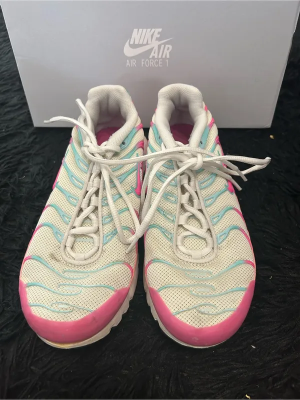 NIKE Air Max Plus GS south beach lace up shoes sneakers women’s 8.5=7Y preowned - Image 3