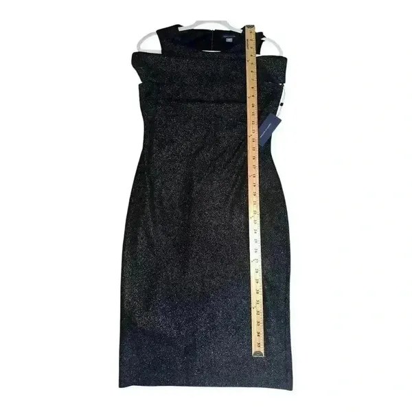 Tommy Hilfiger Black Cold‎ Shoulder Sheath Dress, Size 6 - Image 7
