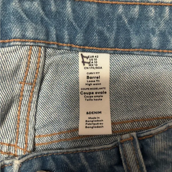 &Denim Barrel Loose Fit Jeans size 10 - Image 4