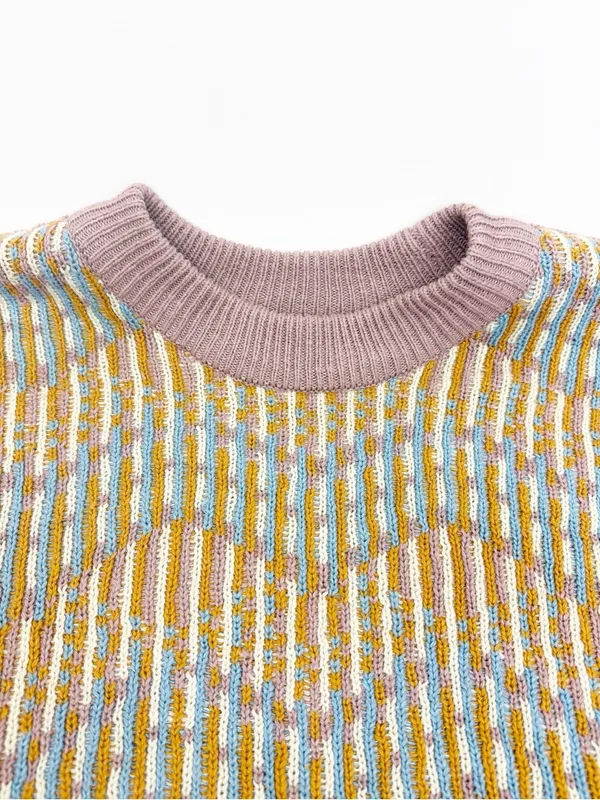 Free People Beach Malibu Pattern Textured Oversized Crew Neck Sweater Boho - Image 13