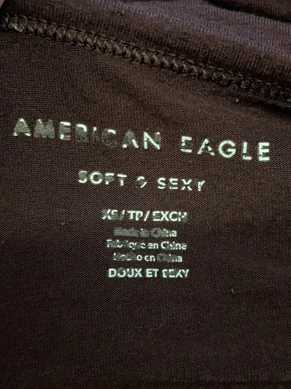American Eagle Outfitters Shirt Womens XS Purple Embroidered Peplum Scoop Top - Image 9