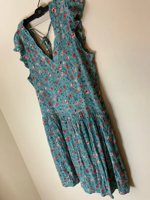 Grace lace dress floral sleeveless crinkle large - Image 5