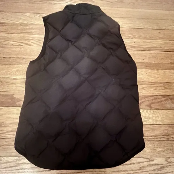 J Crew Puffer Vest Women Extra Small Black Quilted Down Fill Jacket Full Zip - Image 8