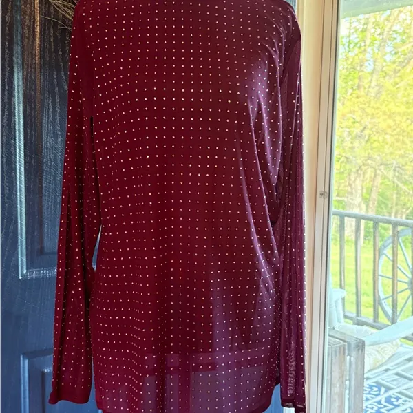 Torrid Mesh Mock Neck Rhinestone Top size 2 color Winter Bloom - Image 2