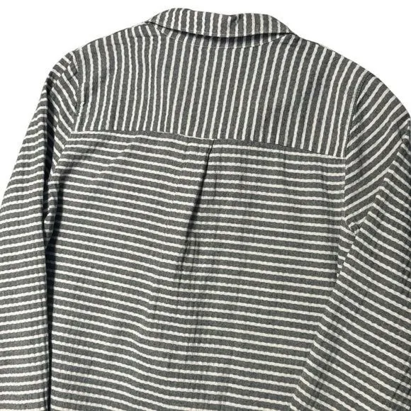 Madewell Stripe Lightweight Long Sleeve Button Up Coastal Comfort Travel S - Image 5