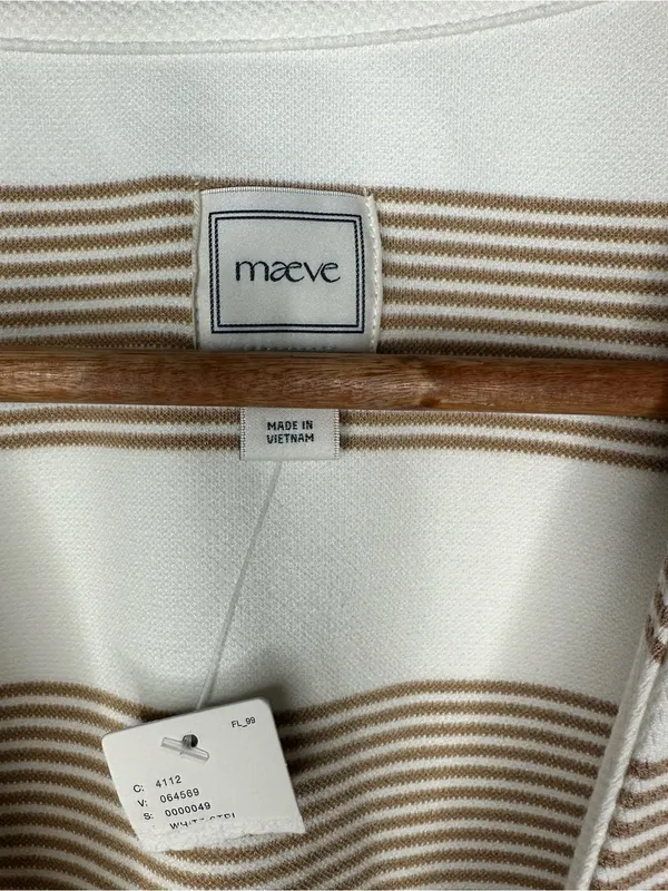 Maeve Anthropologie NWT Striped V-Neck Faux Wrap Sleeveless Top Size Large - Image 5