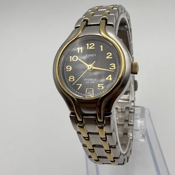 Elegant Timex Women's Two-Tone Indiglo Watch - 24mm Case Working New Battery - Image 3