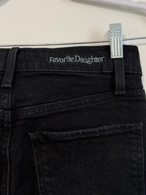 FAVORITE DAUGHTER The Vivi Straight Jeans in Kingsley Black Size 26 - Image 6