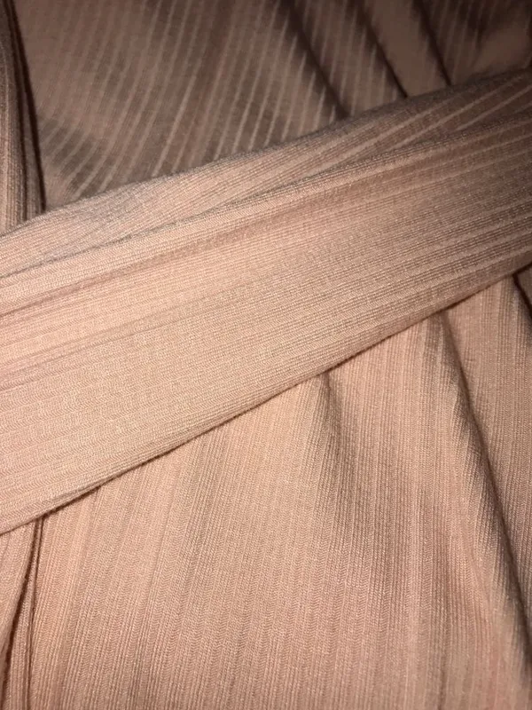 light pink long sleeve chest cut out shirt - Image 2