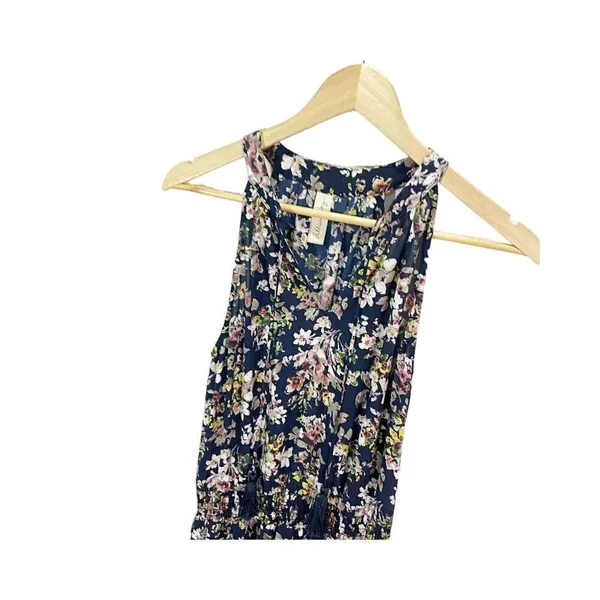 Allison Joy Floral Evereve Corbin Midi Dress S Blue Pink‎ Sleeveless A-line - Image 4