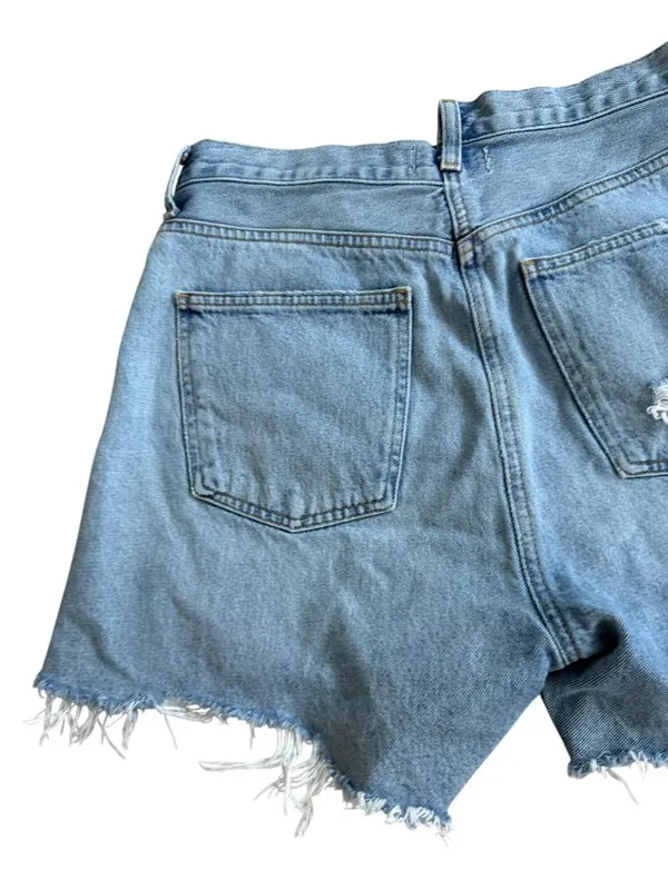 AGOLDE Denim Distressed Asymmetrical Shorts Size 28 - Image 3