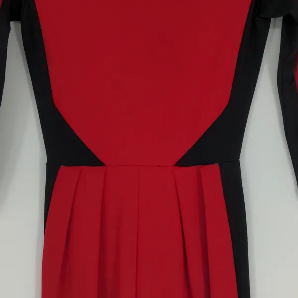 Amanda‎ Uprichard Women's Racer Dress Size P Petite Red Black Mini 3/4 Sleeve - Image 4