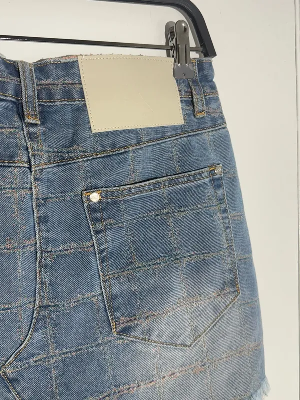 NWT Free People One Teaspoon Junkyard Low Waist Mini Denim Skirt - Tropical Blue - Image 8