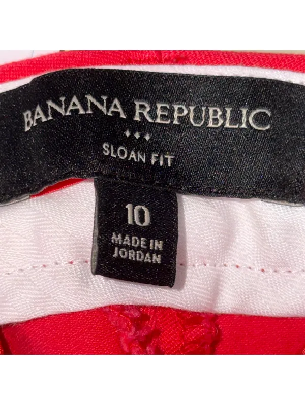 Banana Republic Sloan Fit Red Crop Pants Size 10 - Image 8
