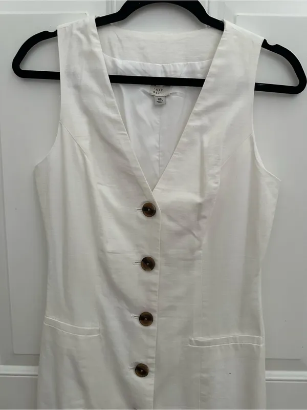A new day Women's White Button-Front V-Neck Dress - Image 4