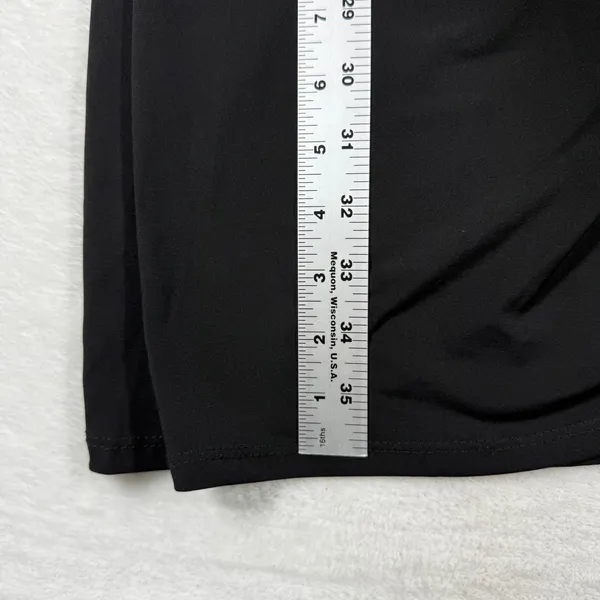 Cache Womens Black‎ One Shoulder Ruched Knit Tunic Shirt Chain Detail Size L NEW - Image 4