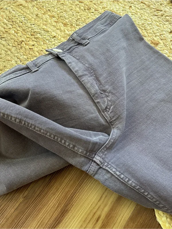 ZARA The Marine Straight Jeans Cropped Wide Leg in Lilac Sz. 10 - Image 7