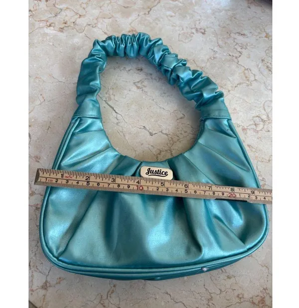 Justice Blue Satin Scrunch Handle Shoulder Bag - Image 2