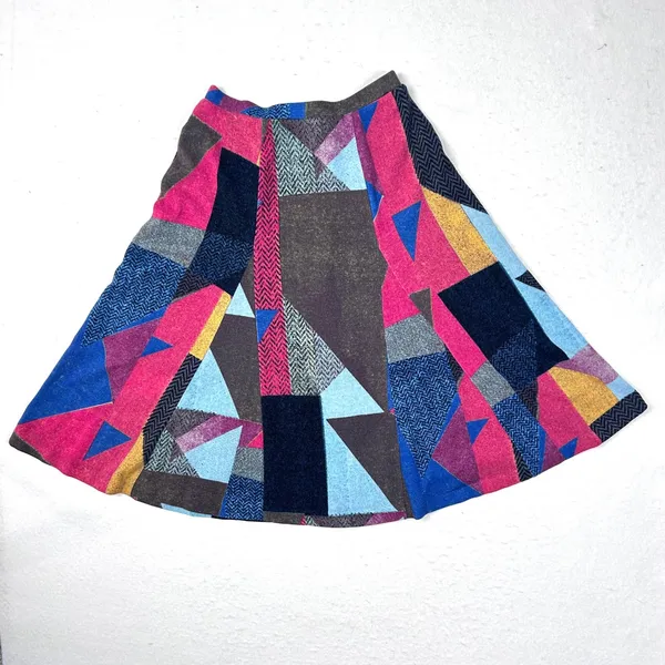 Maeve Anthropologie A-Line‎ Midi Skirt Women XS Geometric Flare Office Siren 90s - Image 5